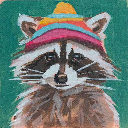 Canvas print, woolen hat wearer, 20 x 20 cm,