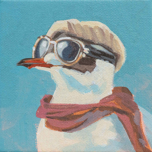 Pocket Art, Fine Art Print on handmade paper in frame, 10 x 10 cm, Fashion Victim 1