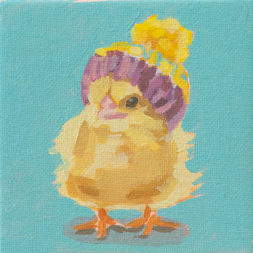 Pocket Art, Fine Art Print on handmade paper in frame, 10 x 10 cm, Bibi