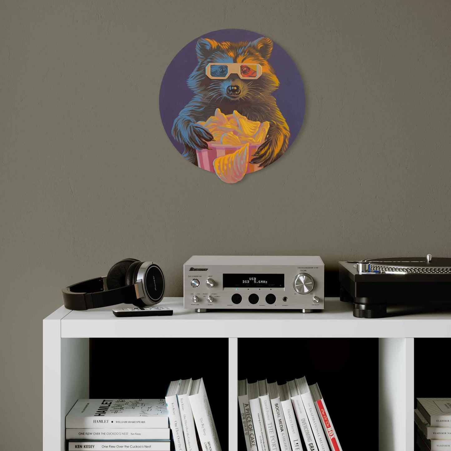 Special Effects Raccoon, unique, retro sign, acrylic paint on MDF, 37 x 34 cm