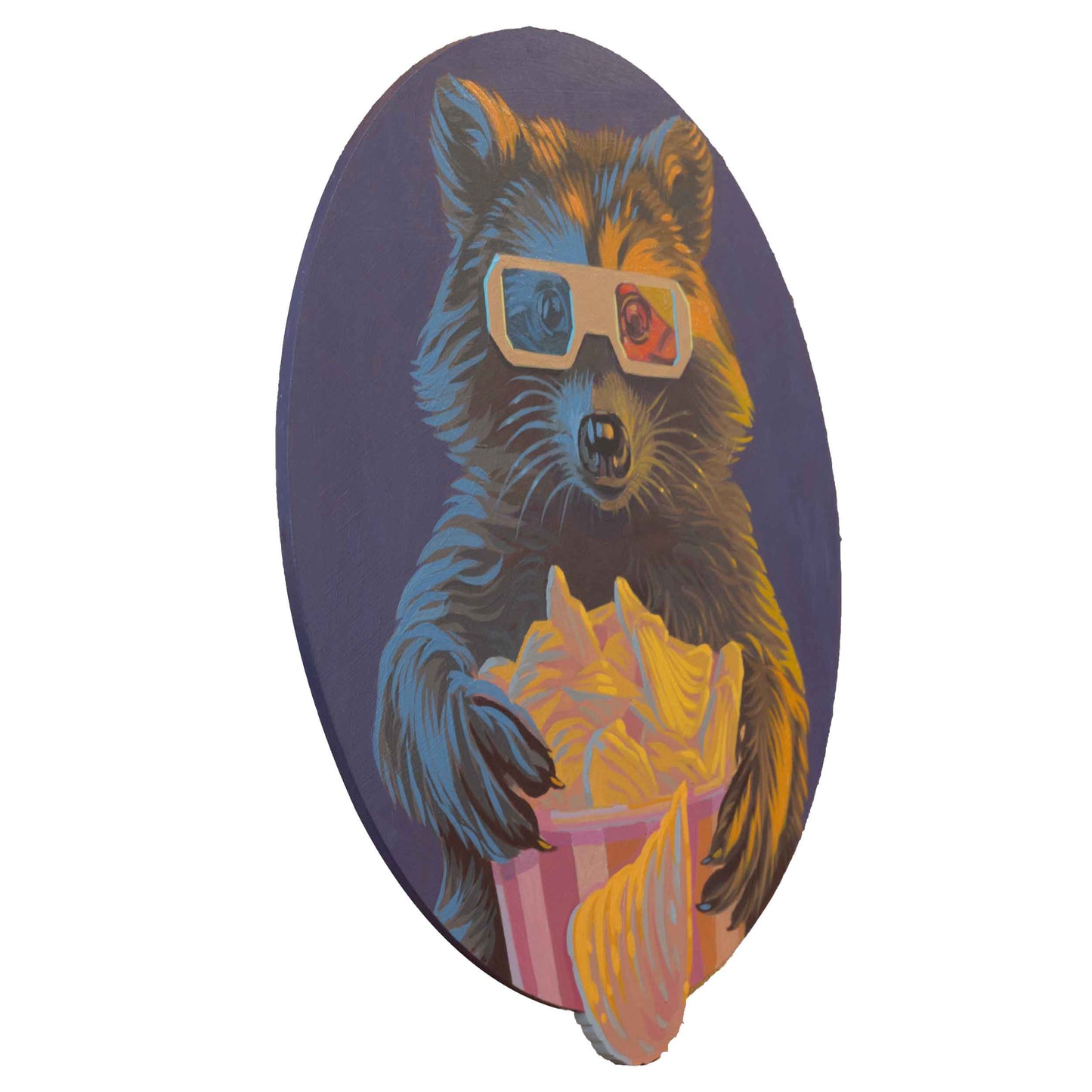 Special Effects Raccoon, unique, retro sign, acrylic paint on MDF, 37 x 34 cm