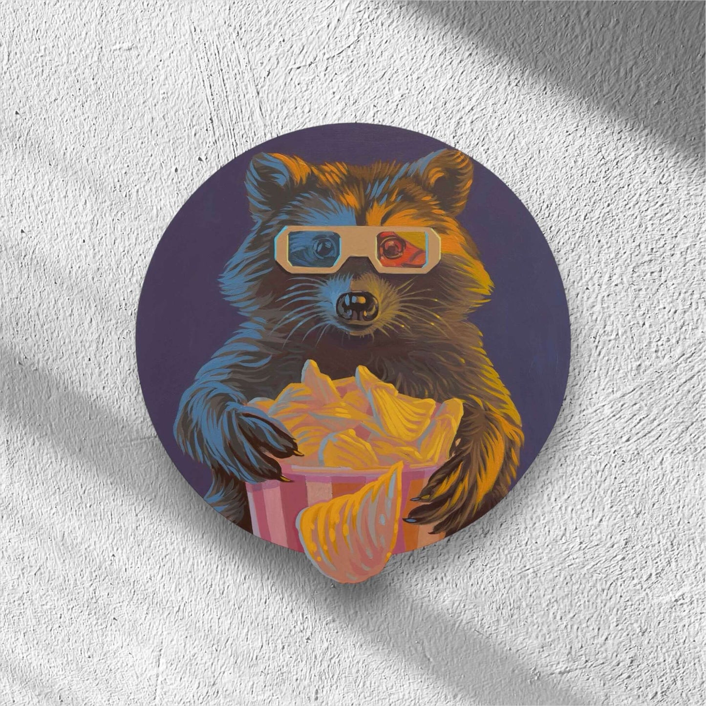Special Effects Raccoon, unique, retro sign, acrylic paint on MDF, 37 x 34 cm