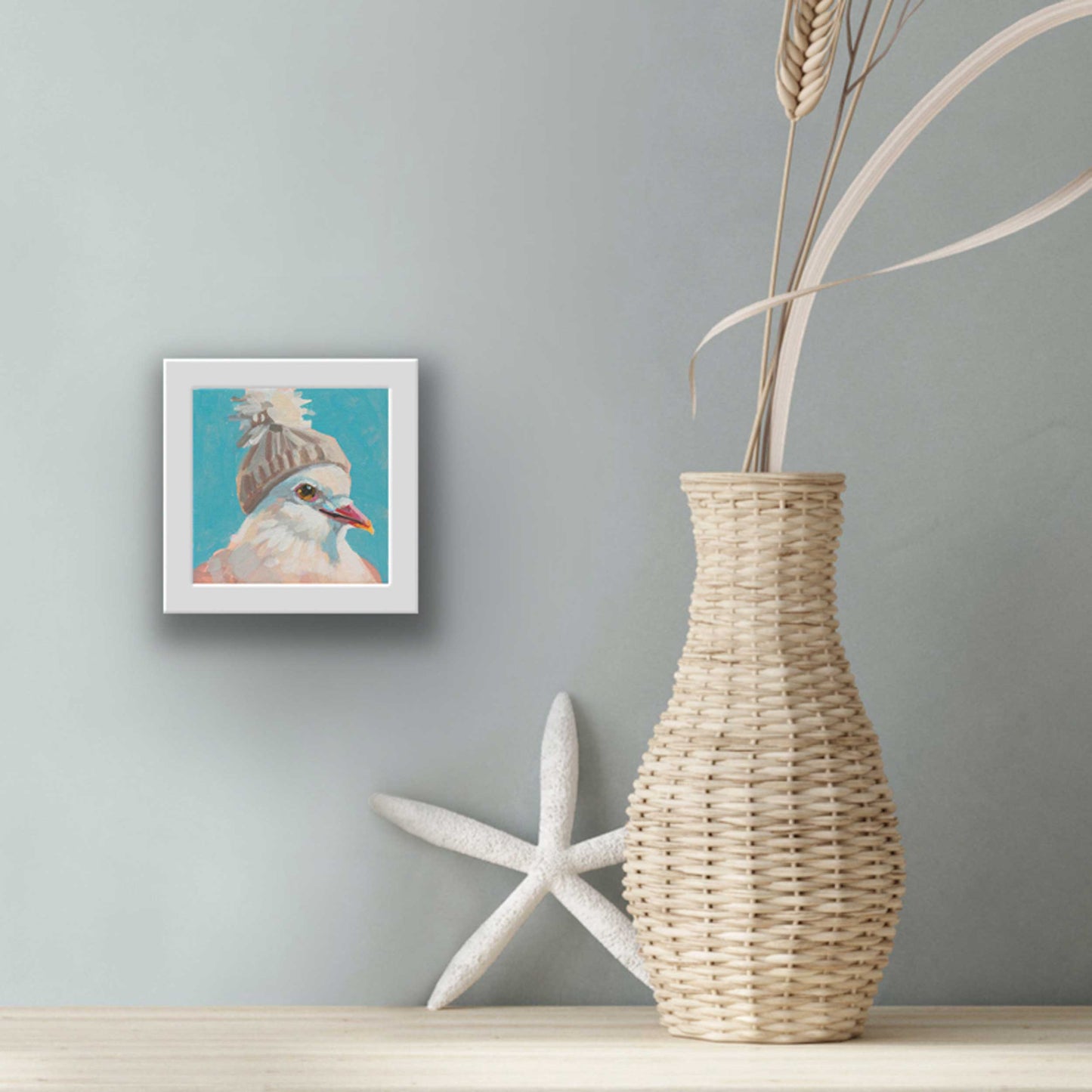 Pocket Art, Fine Art Print on handmade paper in frame, 10 x 10 cm, Malte