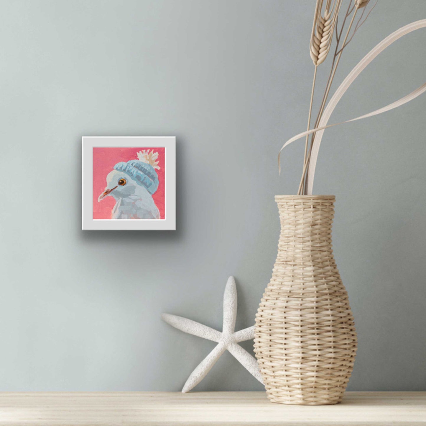Pocket Art, Fine Art Print on handmade paper in frame, 10 x 10 cm, Florentine