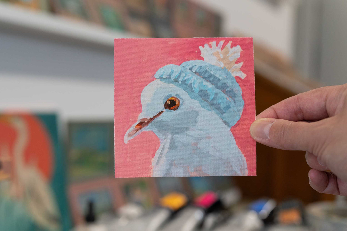 Pocket Art, Fine Art Print on handmade paper in frame, 10 x 10 cm, Florentine