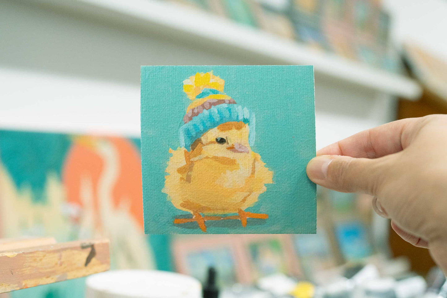Pocket Art, Fine Art Print auf Büttenpapier im Rahmen, 10 x 10 cm, Timmy