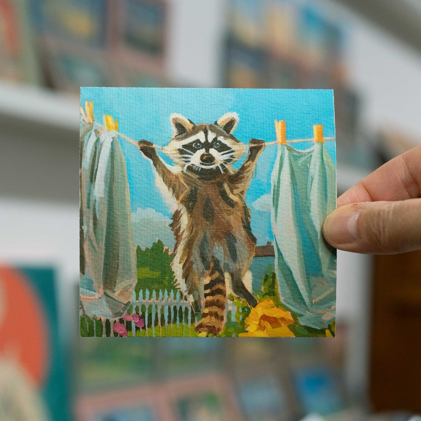 Pocket Art, Fine Art Print auf Büttenpapier im Rahmen, 10 x 10 cm, Abhängen