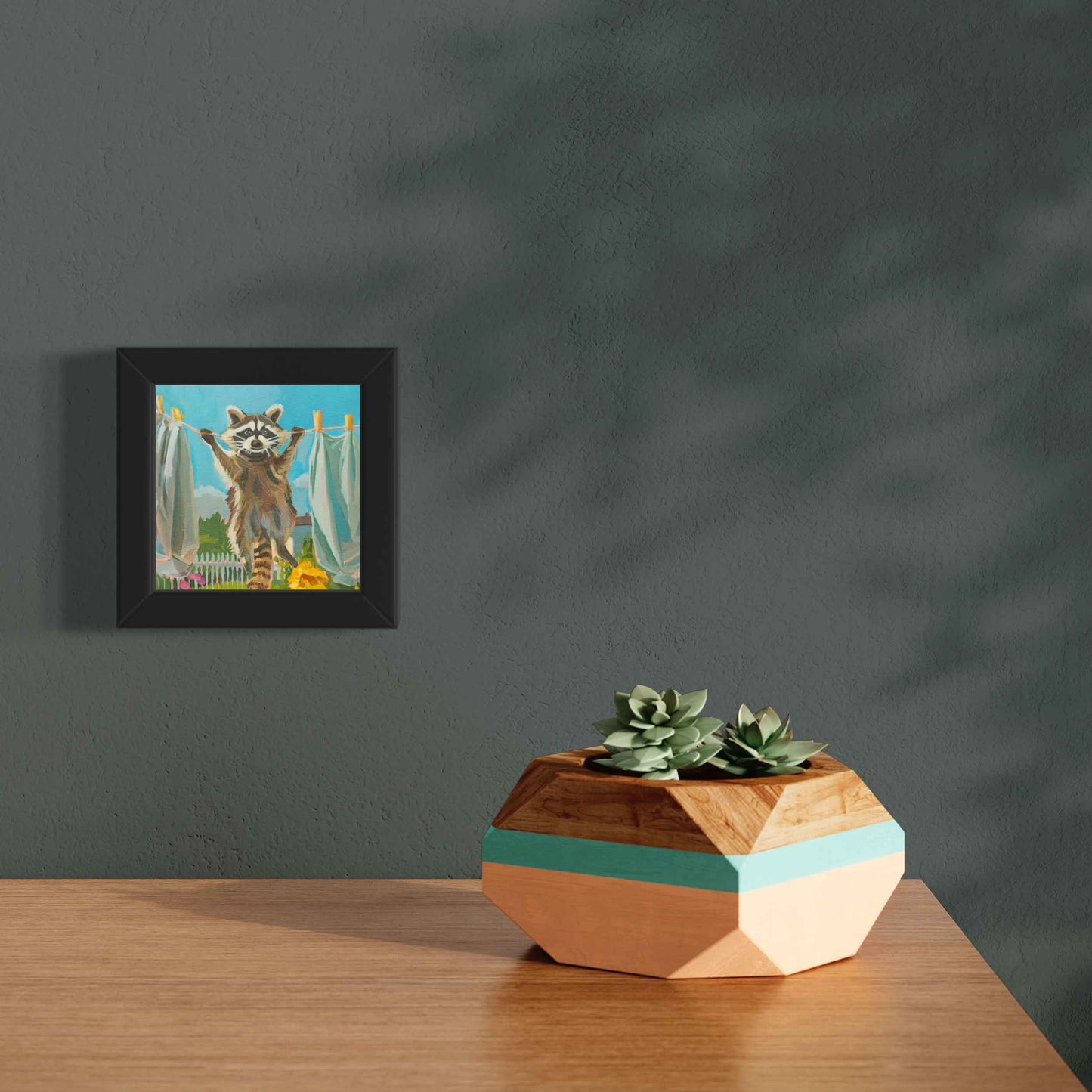 Pocket Art, Fine Art Print auf Büttenpapier im Rahmen, 10 x 10 cm, Abhängen