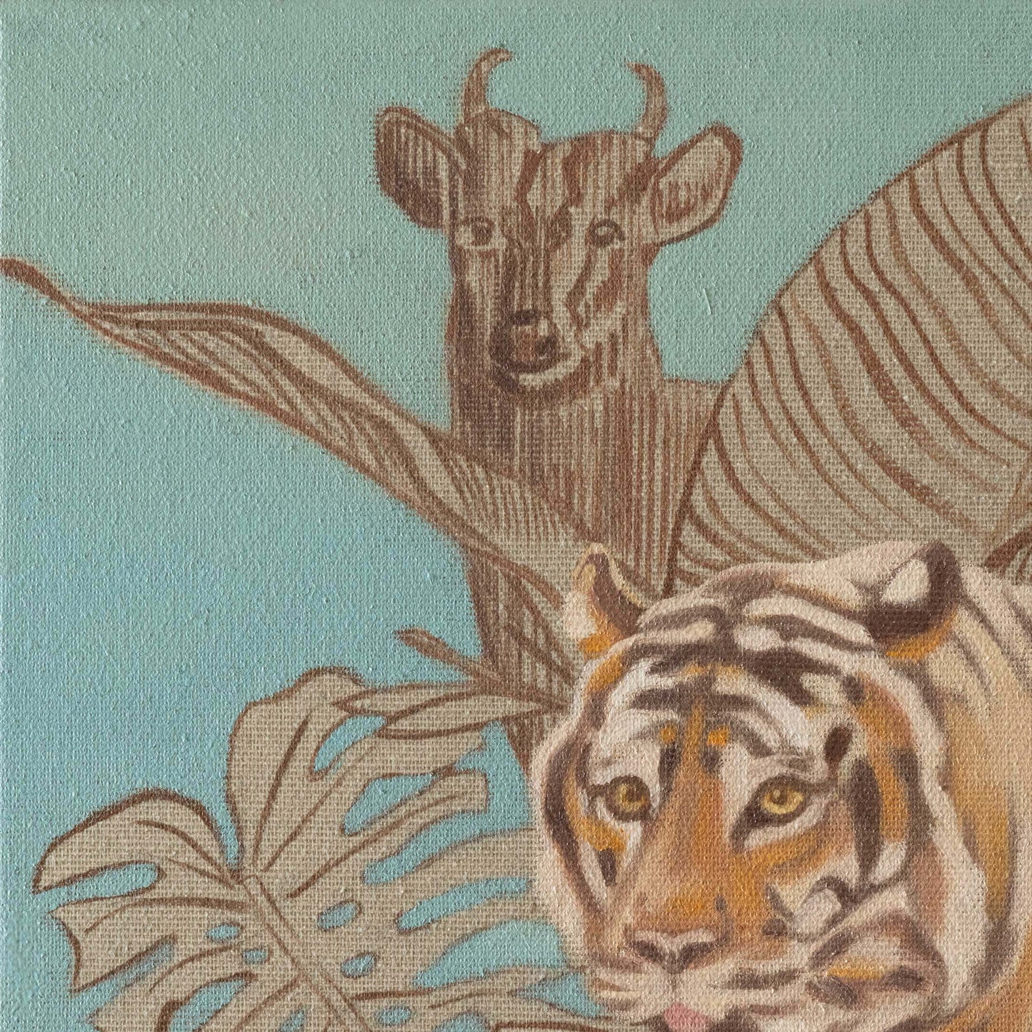 Oil painting on canvas, 30 x 30 cm, Tiger