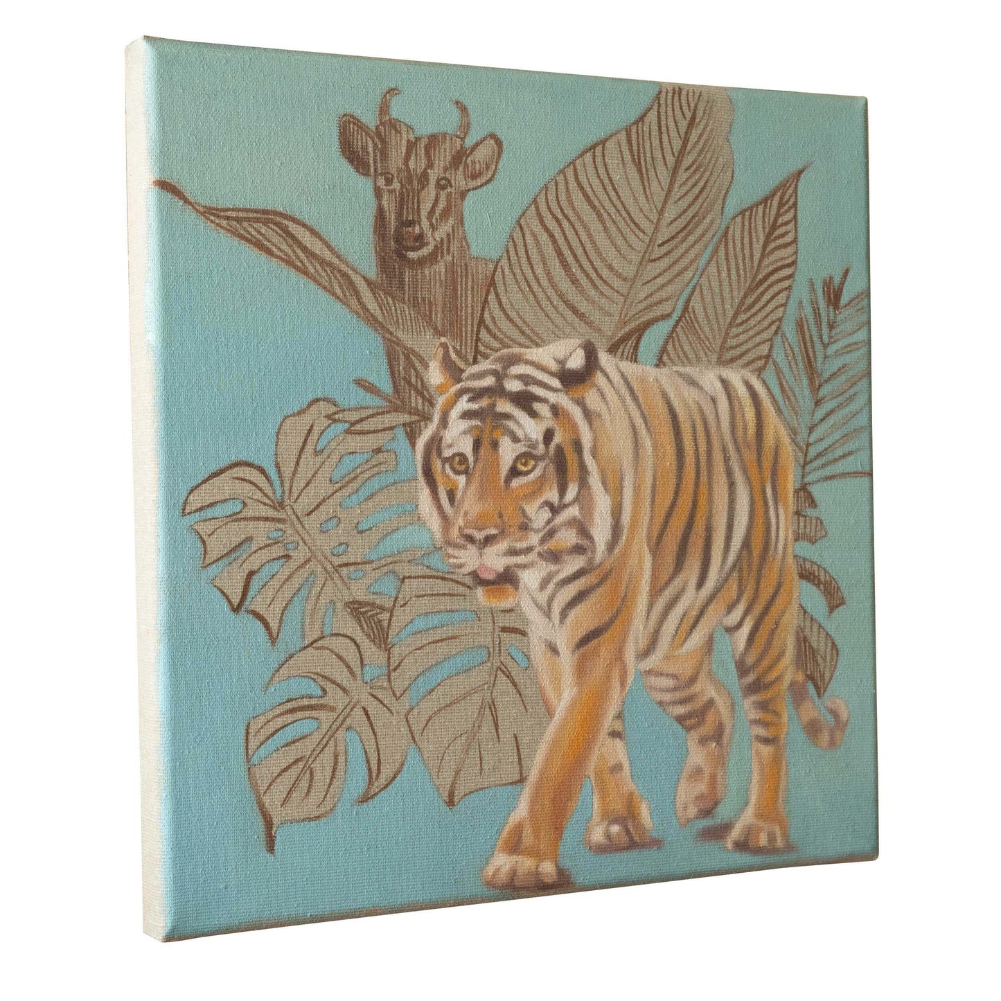 Oil painting on canvas, 30 x 30 cm, Tiger