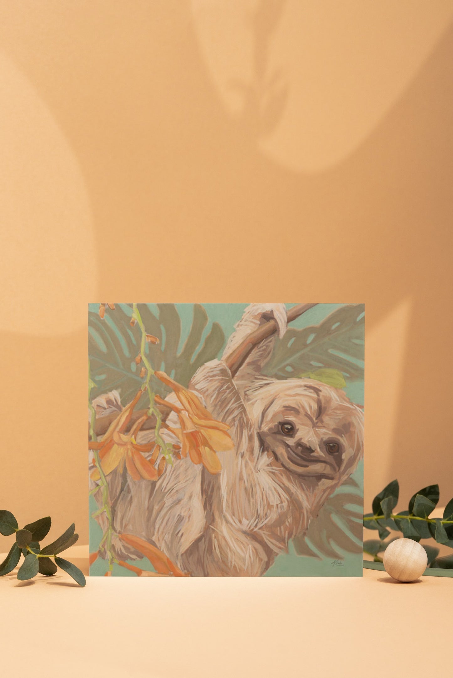 Art Card, Sloth Carlos, 20x20 cm