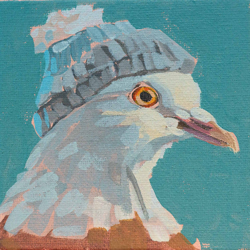 Pocket Art, Fine Art Print on handmade paper in frame, 10 x 10 cm, Hans
