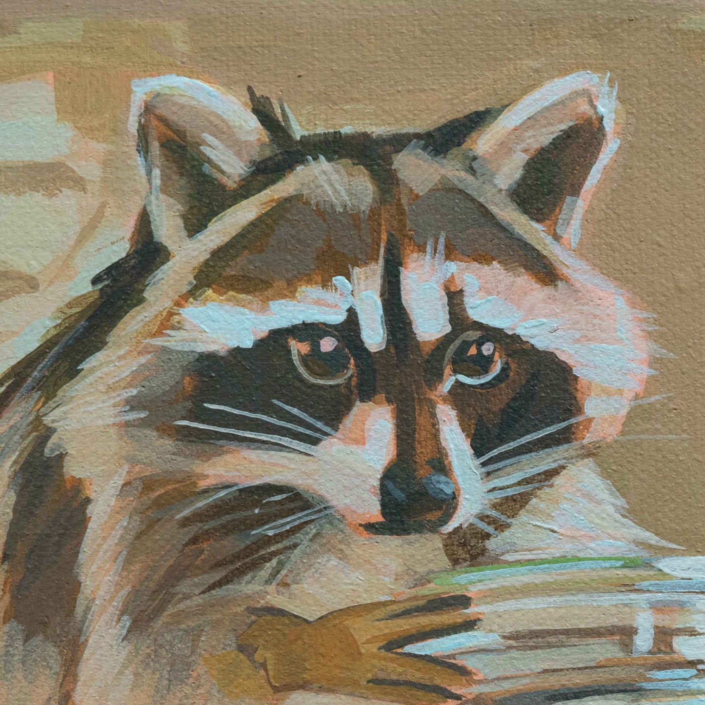 Pocket Art, Fine Art Print on handmade paper in frame, 10 x 10 cm, Cookie Thief