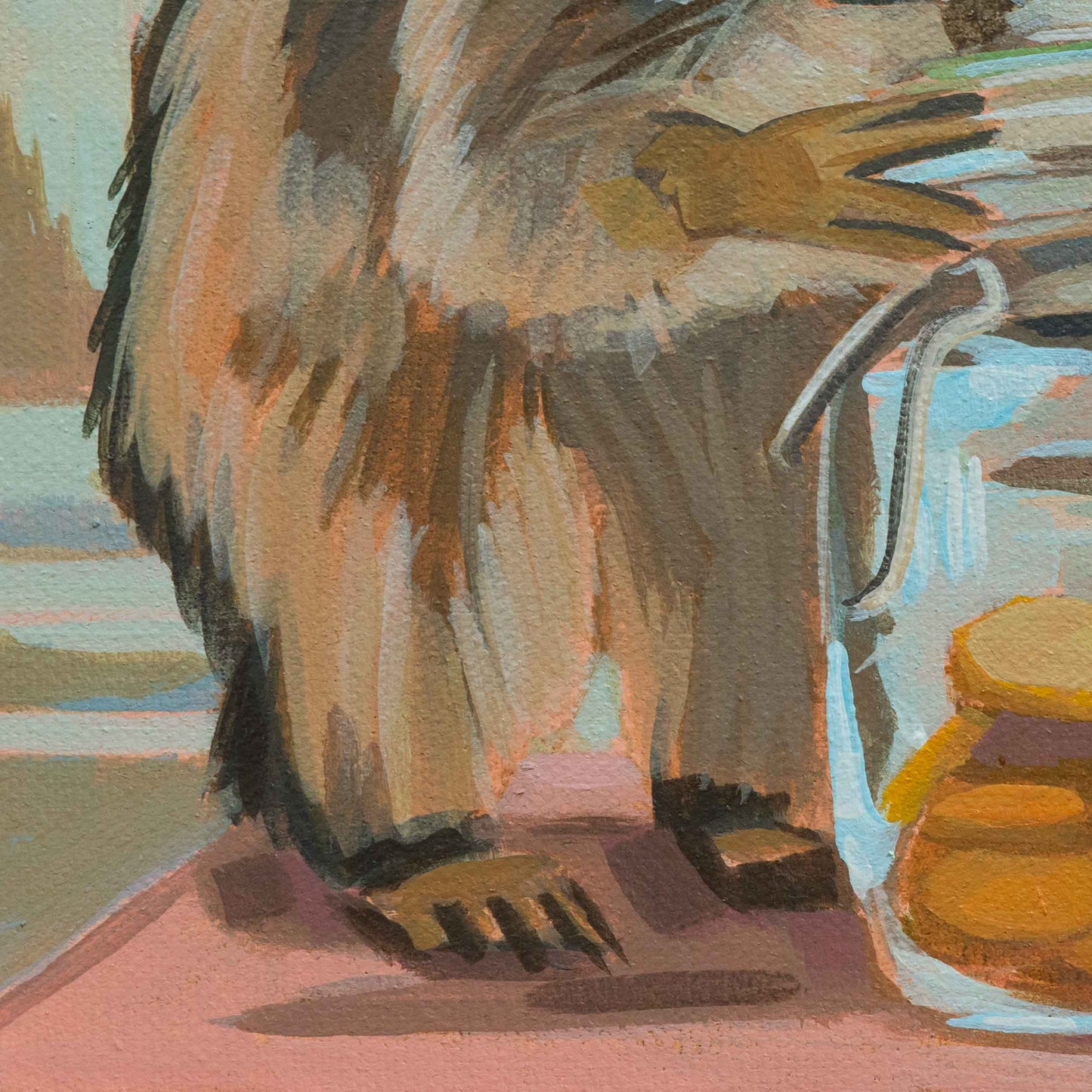 Pocket Art, Fine Art Print on handmade paper in frame, 10 x 10 cm, Cookie Thief