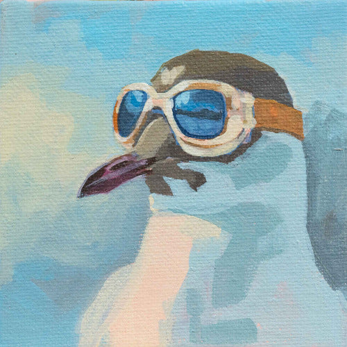 Pocket Art, Fine Art Print on handmade paper in frame, 10 x 10 cm, Fashion Victim 2