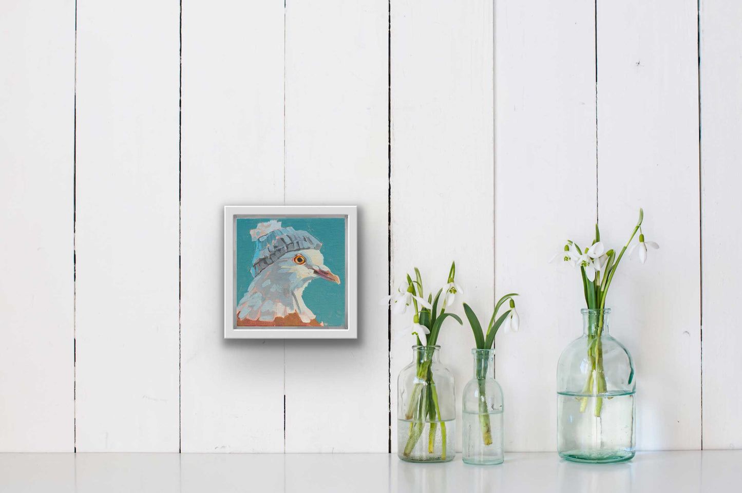 Pocket Art, Fine Art Print on handmade paper in frame, 10 x 10 cm, Hans
