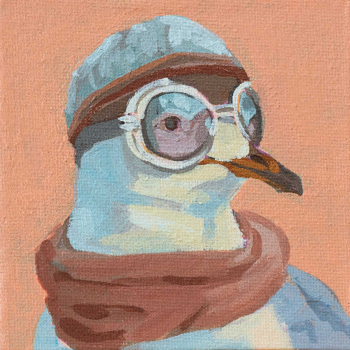 Pocket Art, Fine Art Print on handmade paper in frame, 10 x 10 cm, Victim Paul