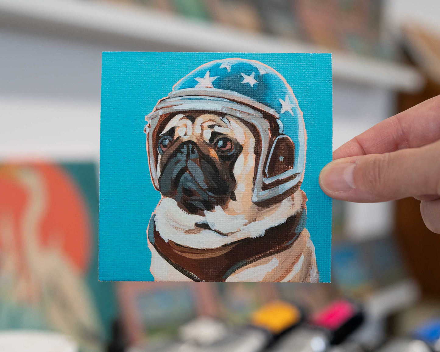 Pocket Art, print in frame, 10 x 10 cm, Rocket Wastl