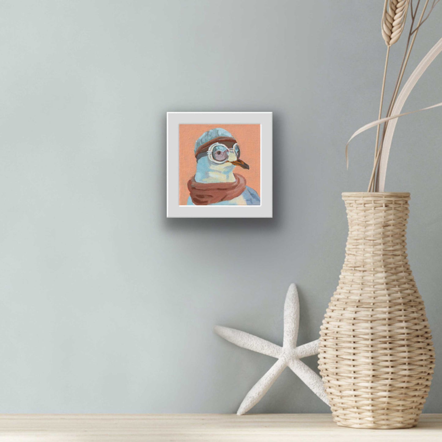 Pocket Art, Fine Art Print on handmade paper in frame, 10 x 10 cm, Victim Paul