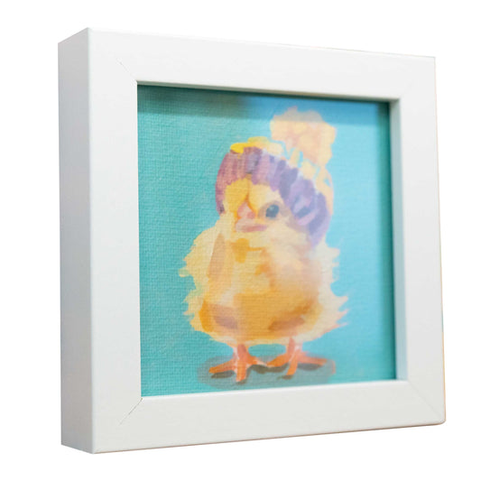 Pocket Art, Fine Art Print on handmade paper in frame, 10 x 10 cm, Bibi